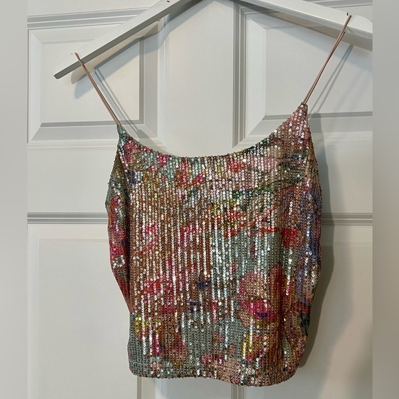 Women’s Fashion Nova Sequin Crop Tank Top NEW! - Picture 3 of 7